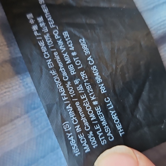 Theory Light Blue Ribbed V-Neck Cashmere Sweater S - Picture 5 of 7